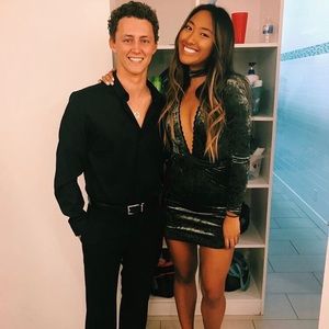 Green velvet LF Stores dress!